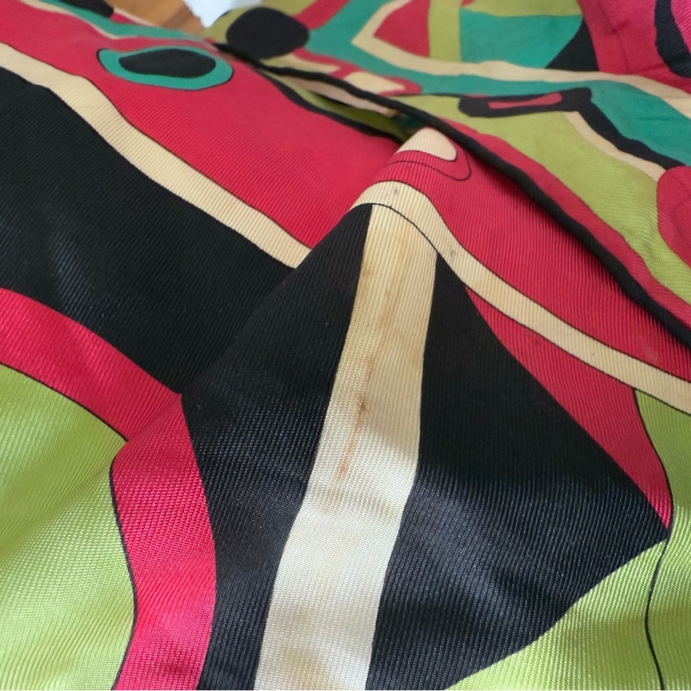 EMILIO PUCCI Silk Colorful Abstract Scarf - Picture 4 of 4